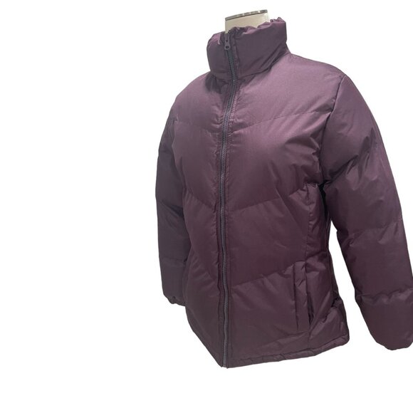 Franklin Allen Womens M Burgundy Puffer Jacket Light Quilted Winter Warm Cozy - Picture 7 of 10